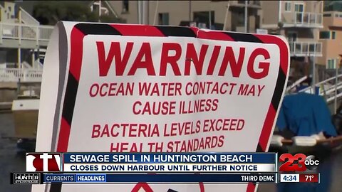 Huntington Harbour shut down due to 60,000-gallon sewage spill