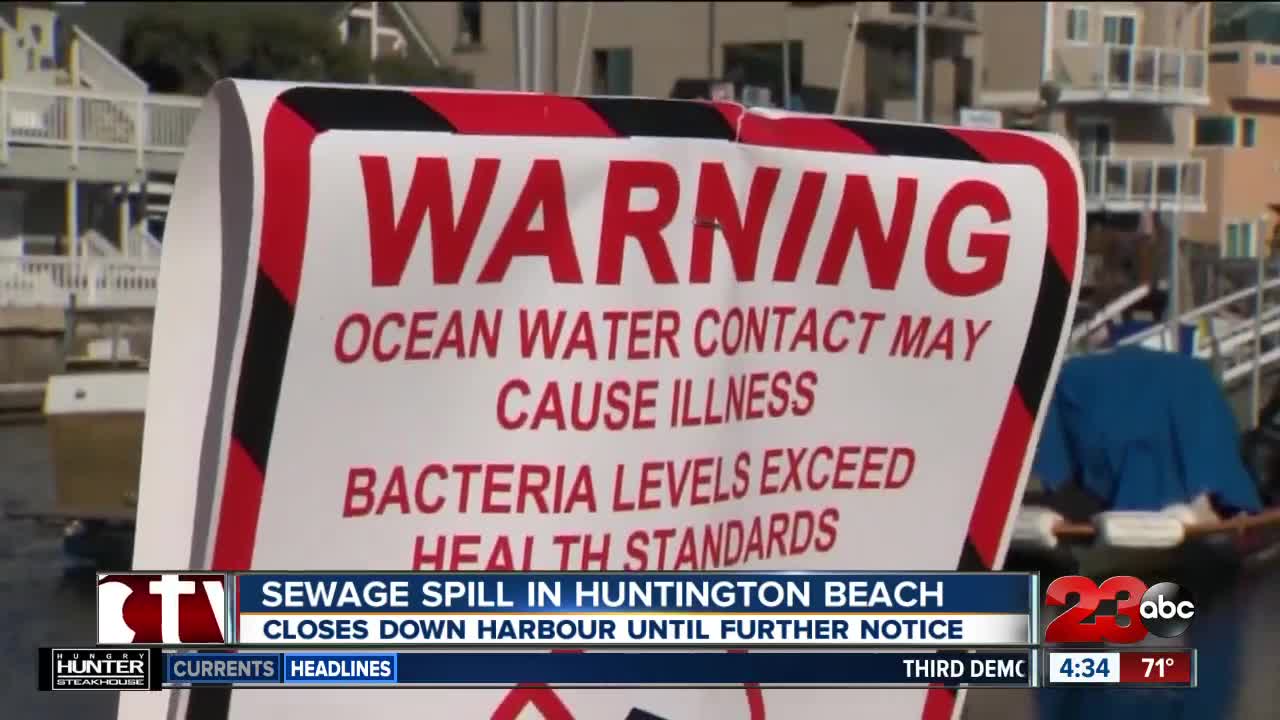 Huntington Harbour shut down due to 60,000-gallon sewage spill