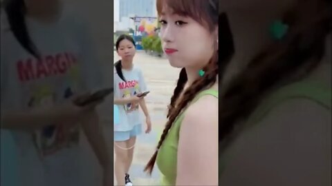 Chinese Girl Stands For Photos