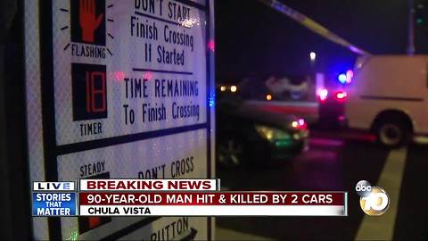 90-year-old hit, killed by cars in Chula Vista
