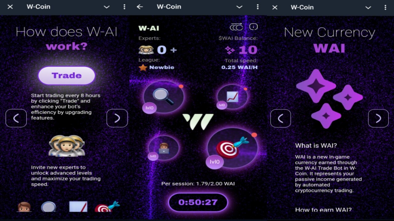 WCoin | W-AI Trade Bot | Start Mining New Crypto Currency $WAI Token On Telegram