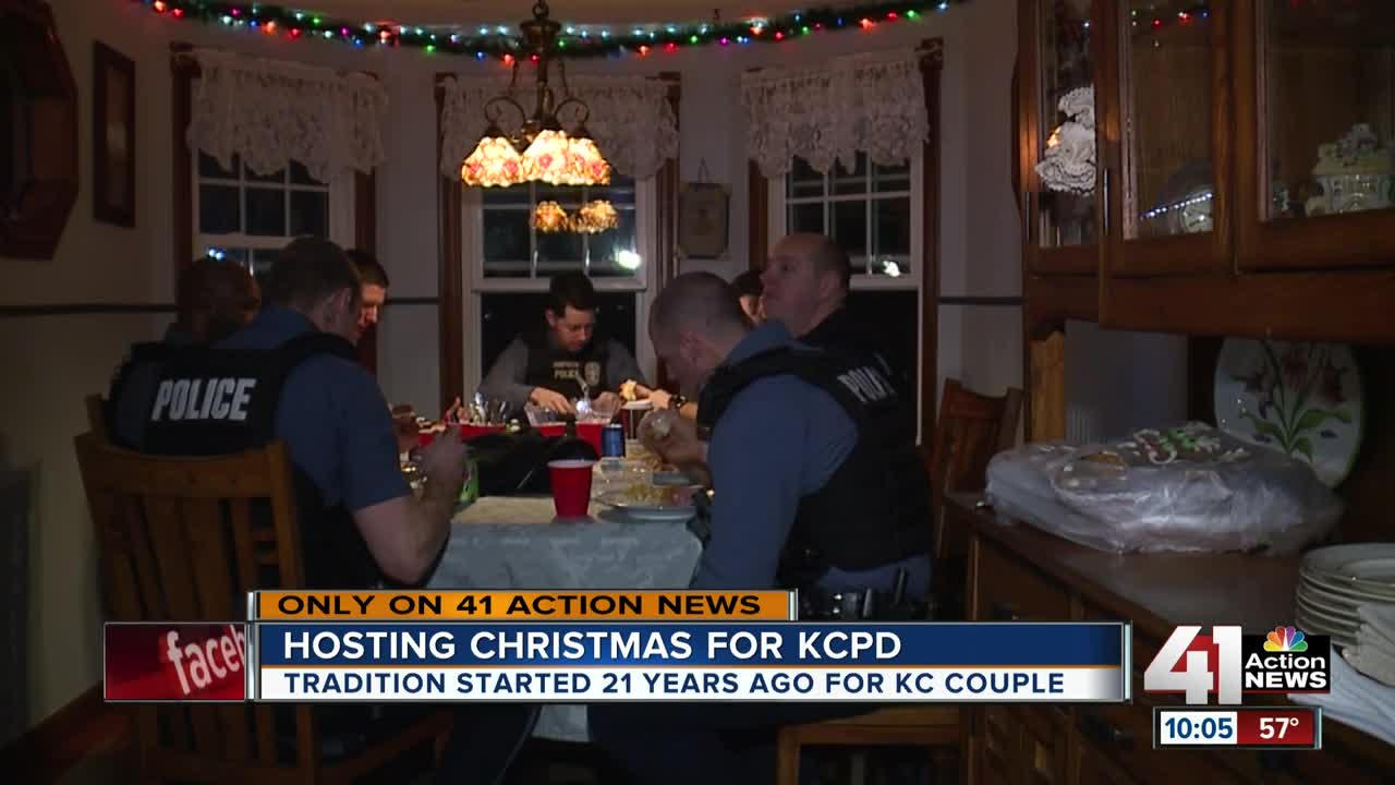 KC woman opens home for KCPD officers on Christmas