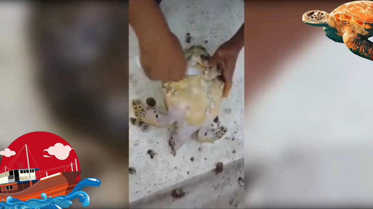 Rescue Turtles, Removing barnacles. Satisfaction Video