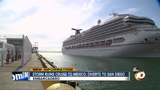 Storm ruins cruise to Mexico; passengers divert to San Diego