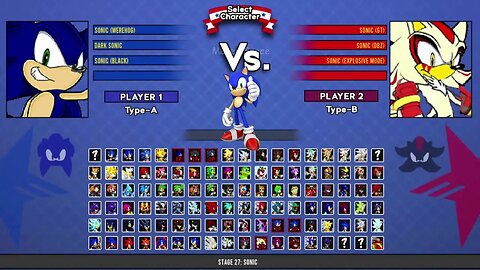 Werehog Sonic & Dark sonic VS Sonic GT & Sonic DBZ & Sonic Explosive I Sonic Battle MUGEN HD