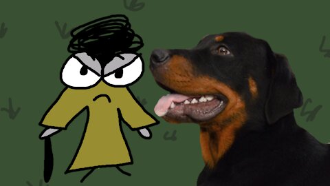 Bucket Lady and Eduardo the Rottweiler