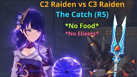 Raiden C2 vs C3 Damage using "The Catch" (Genshin Impact)