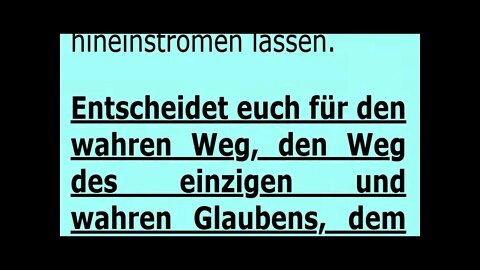 16. Dezember 2018, Gaudete-Sonntag. Der Himmlische Vater spricht