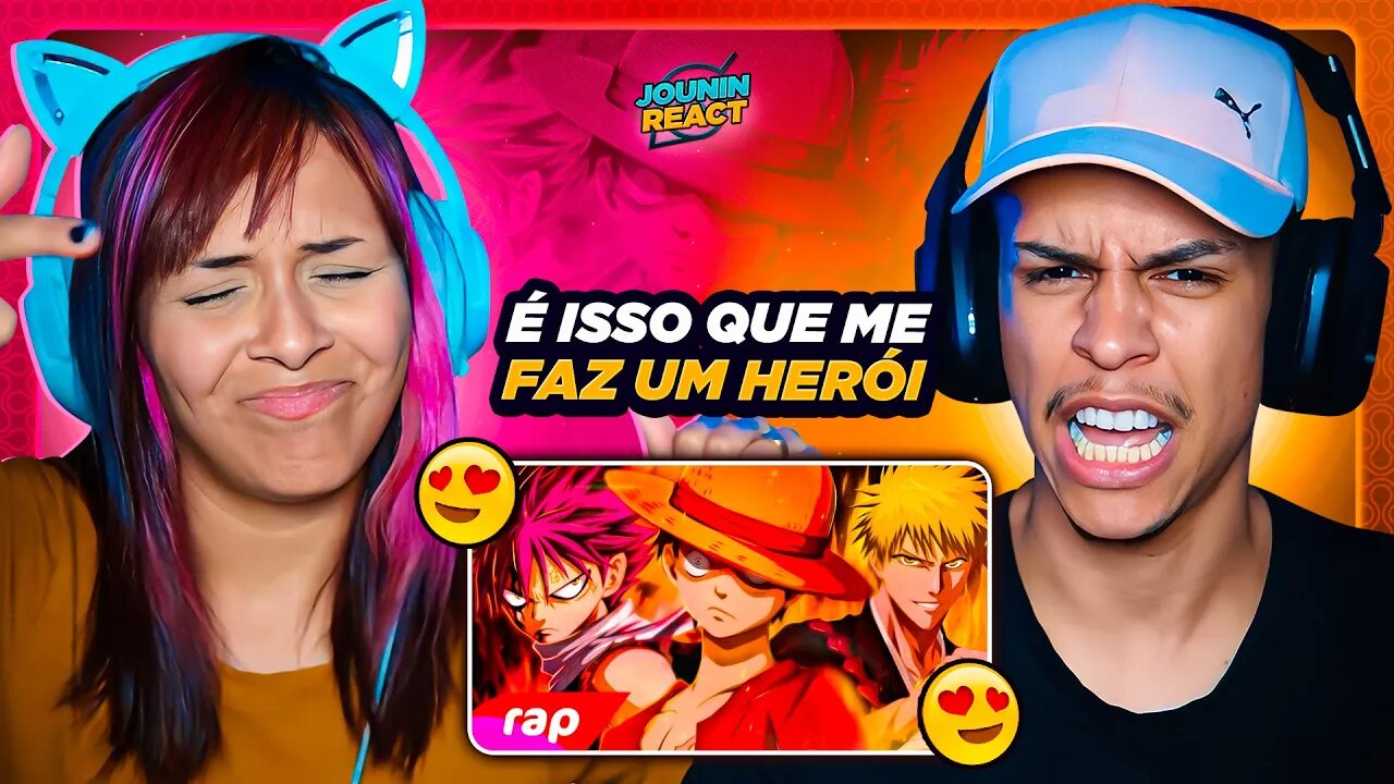 7MZ - Rap do Luffy, Natsu e Ichigo - É ISSO QUE ME FAZ UM HERÓI | NERD HITS | [React em Casal] 🔥