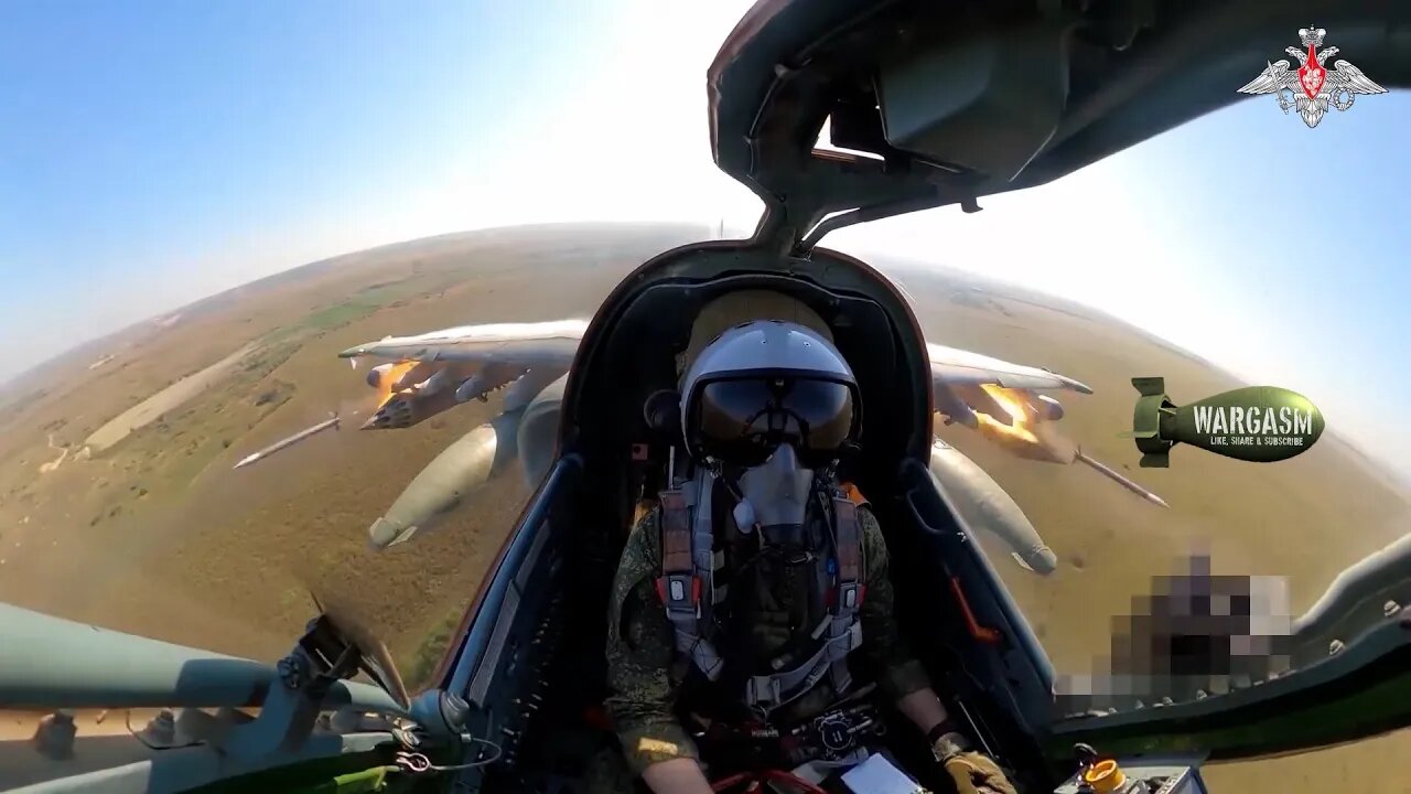 Fly on board a Russian Su-25 delivering strikes over Donetsk