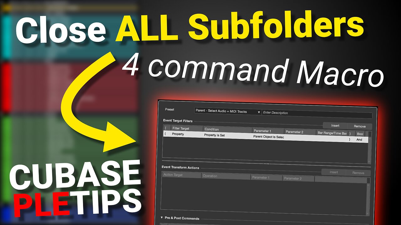 Cubase PLE Tips: Close ALL Subfolders with a Single Macro Command