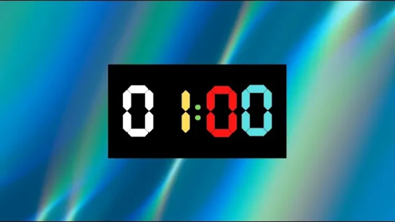 Silent 1 minute timer with music alarm after 1 minute.