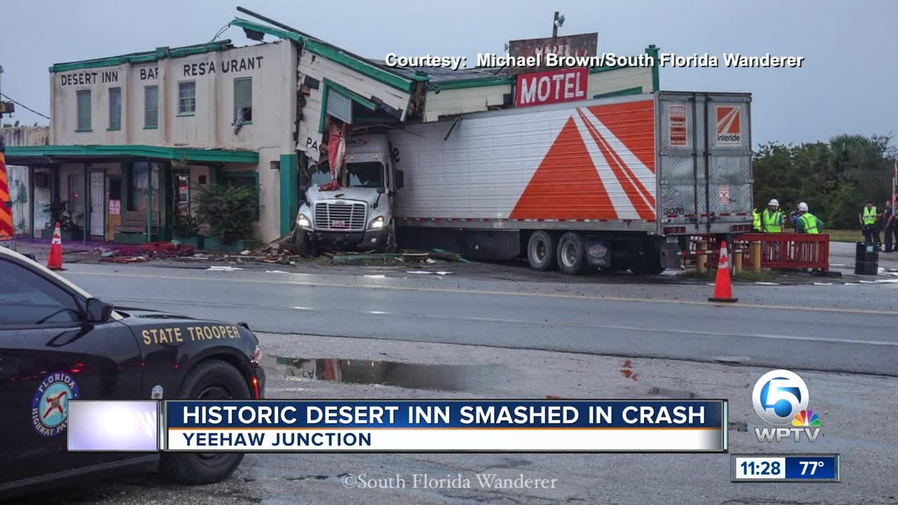 Semi crashes into historic Desert Inn in Yeehaw Junction