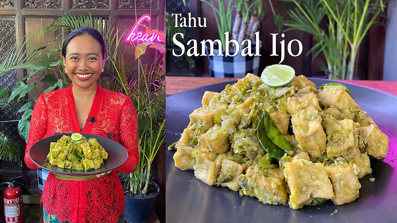 Tahu Sambal Ijo or Tofu with Green Sambal