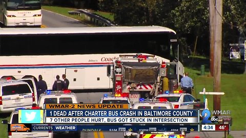 Falls Road charter bus crash kills one, injures eight