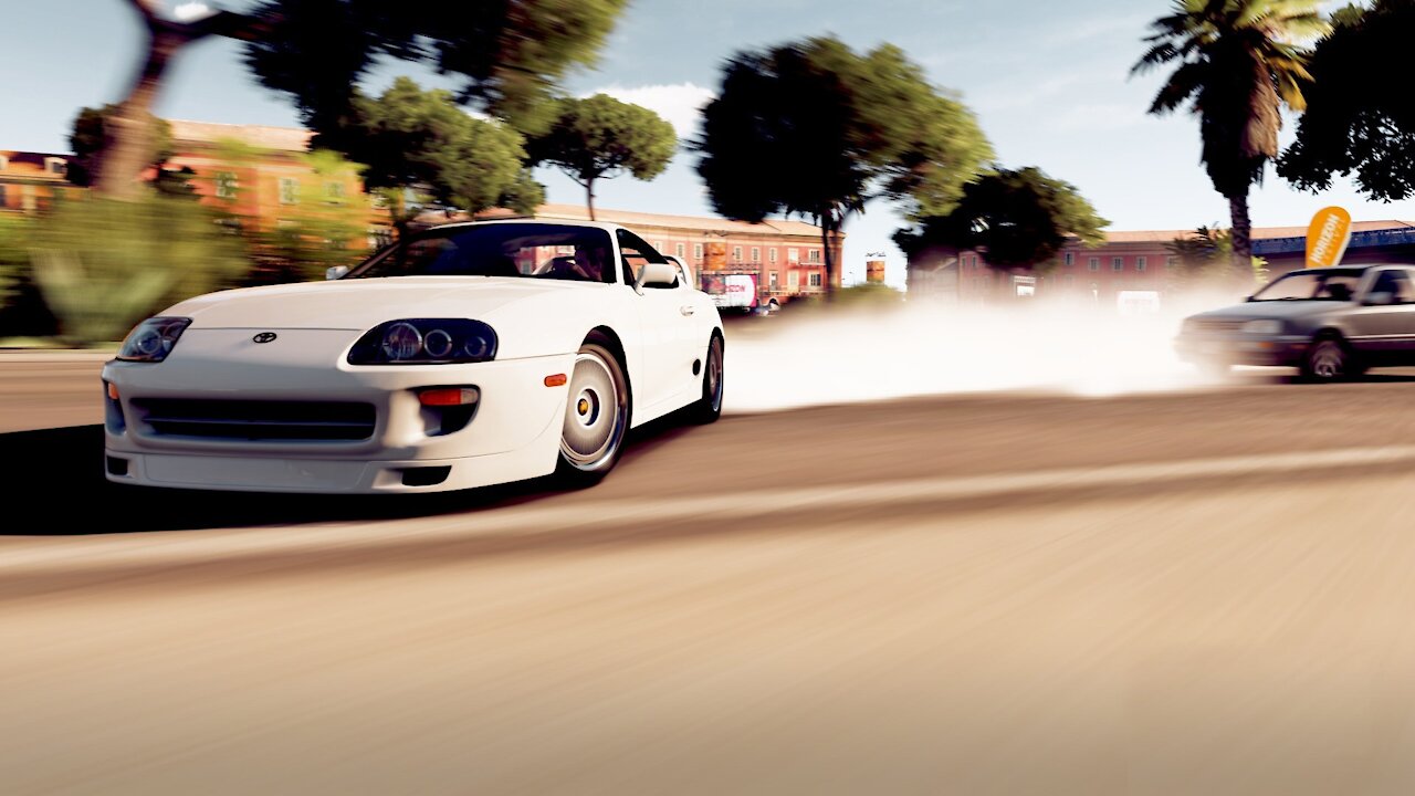 car drift in the snow