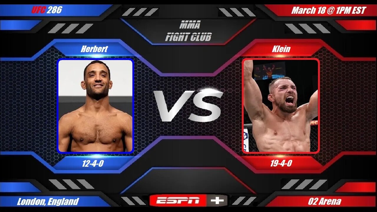 UFC 286: Jai Herbert vs. L'udovit Klein - Fight Breakdown & Prediction