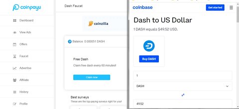 How To Earn Free 16 Dash DASH Satoshi Cryptocurrency At Coinpayu Every 60 minutes With Proof