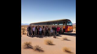 Greyhound passengers left in the middle of a desert by their driver.