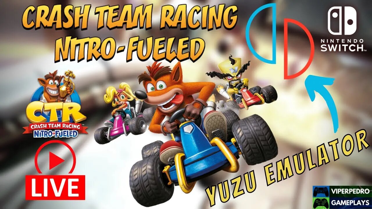 Zerando CTR Nitro-Fueled AO VIVO | Modo Aventura no YUZU EMULATOR (Nintendo Switch - PC) | LIVE