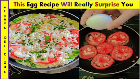 Just add eggs to 1 tomato! Quick breakfast in 5 minutes Simple and Quick recipe