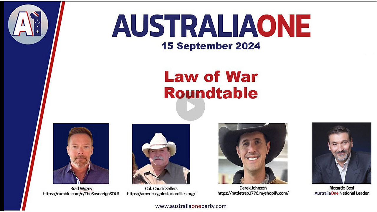 AustraliaOne Party - 'Law of War' Roundtable (15 September 2024)