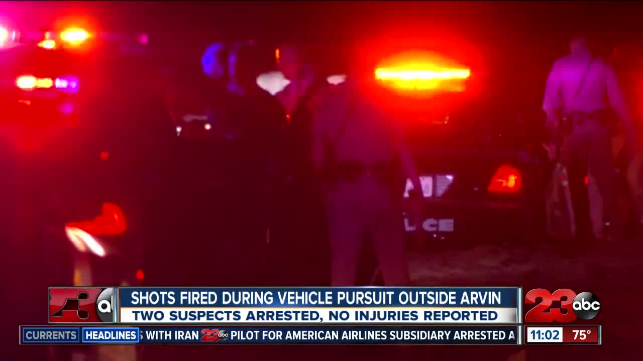 Shots fired during vehicle pursuit outside Arvin