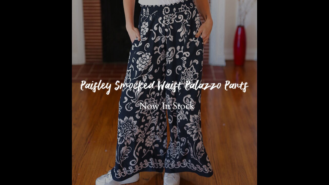 You Got This Black Paisley Floral Smocked Waist Palazzo Pants