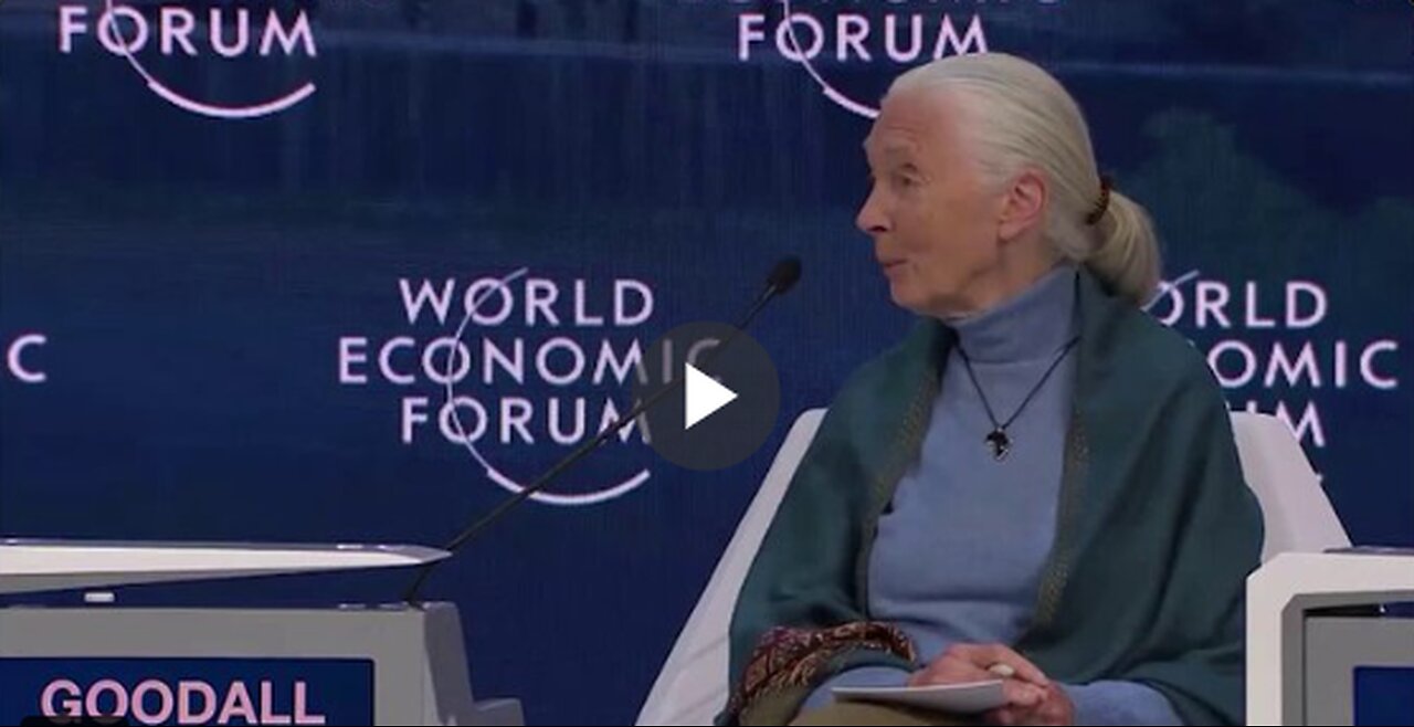 United Nations "Messenger of Peace" Jane Goodall, speaking at the WEF...