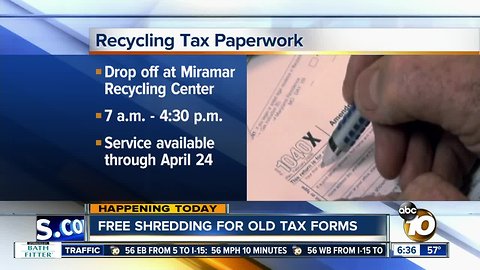 San Diegans can shred old tax forms for free