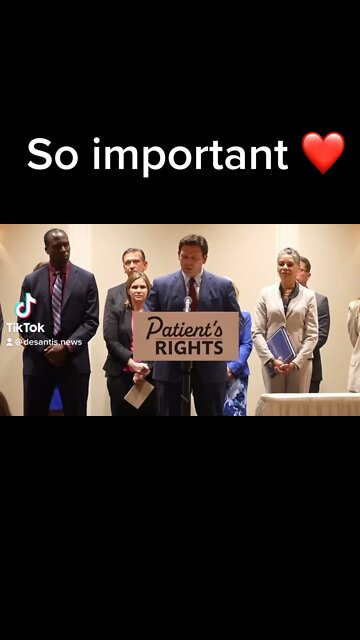 Listen to Governor DeSantis heartfelt statement on Florida protecting patients rights ❤️