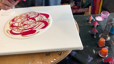 16x20 drizzle, swipe, spin and a little wreck!