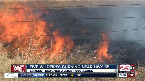 Multiple fires pop up along Highway 65 near Famoso Road