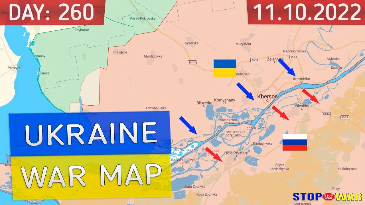 Ukraine war map 260 day - Kherson is liberated - Military summary latest news today