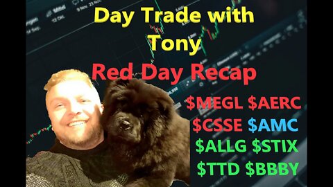 Day Trade With Tony Trade Recap $MEGL $AERC $CSSE $AMC $ALLG $STIX $TTD & $BBBY for -$11k RED Day