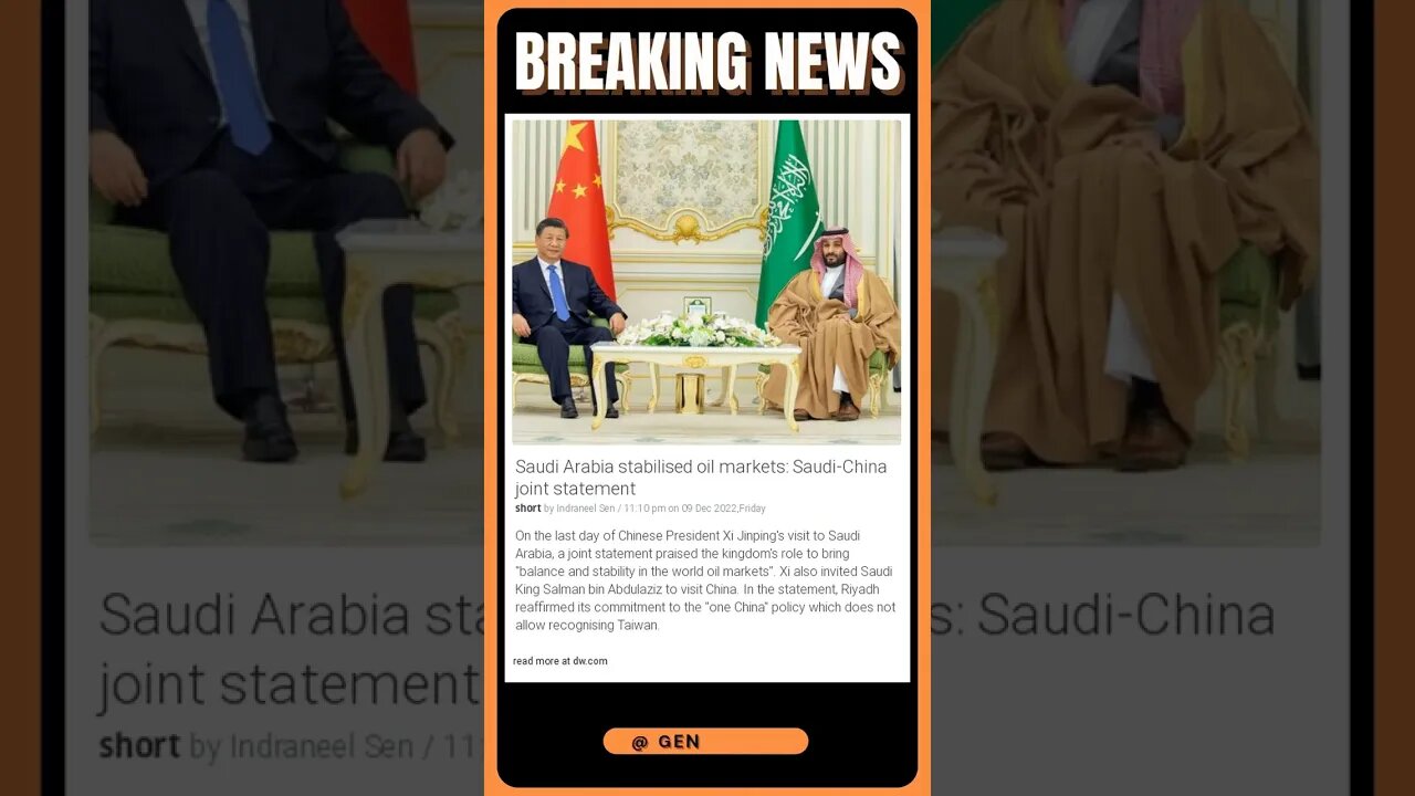 News Bulletin | Saudi Arabia & China Team Up to Stabilize Oil Markets - An In-Depth Look | #shorts