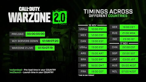 Warzone 2.0 Launch Countdown