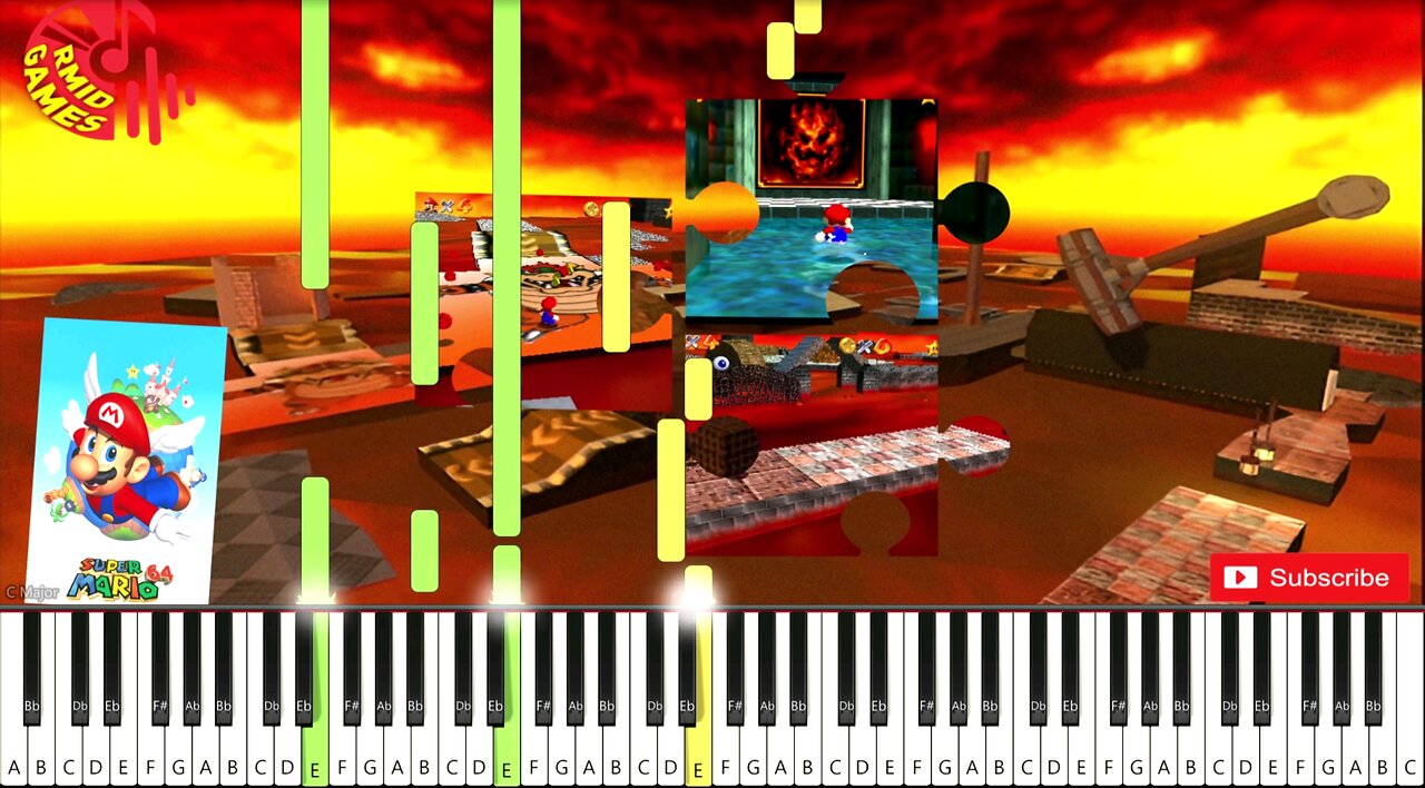 Super Mario 64 - Lethal Lava Land Piano MIDI