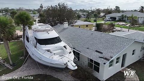 Hurricane Milton devastates the Manasota Key and Grove City, Florida - Drone