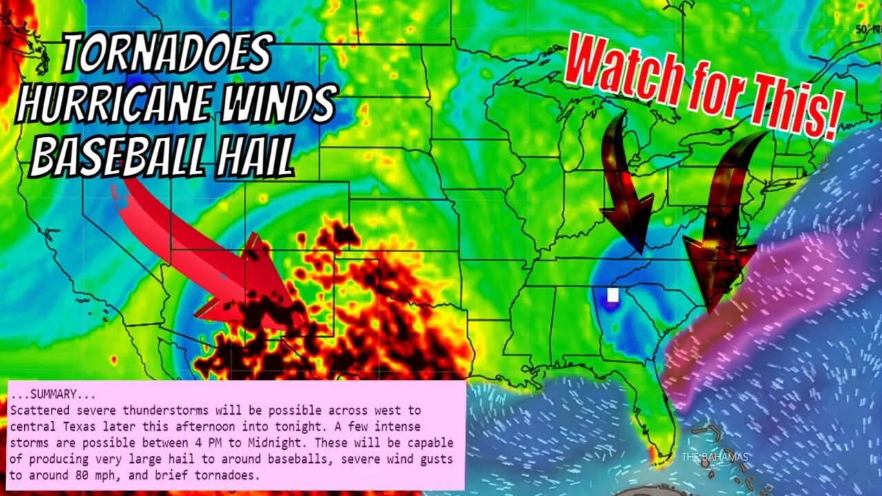 This Storm Is Bringing Hurricane Winds, Baseball Hail & Huge Waves!