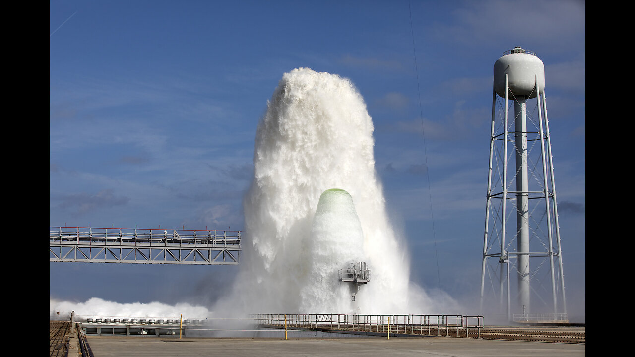 Launch Pad Water Deluge System Test at NASA Kennedy Space Center