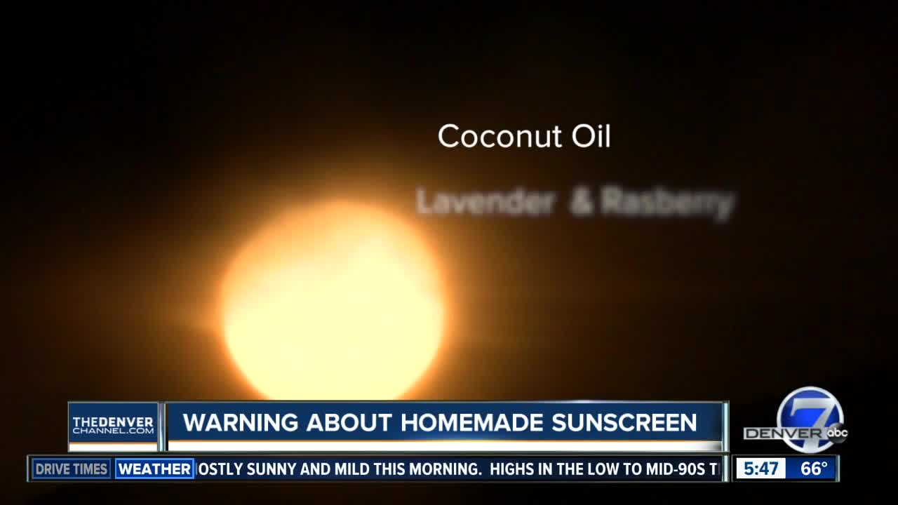 Dangers of homemade sunscreen