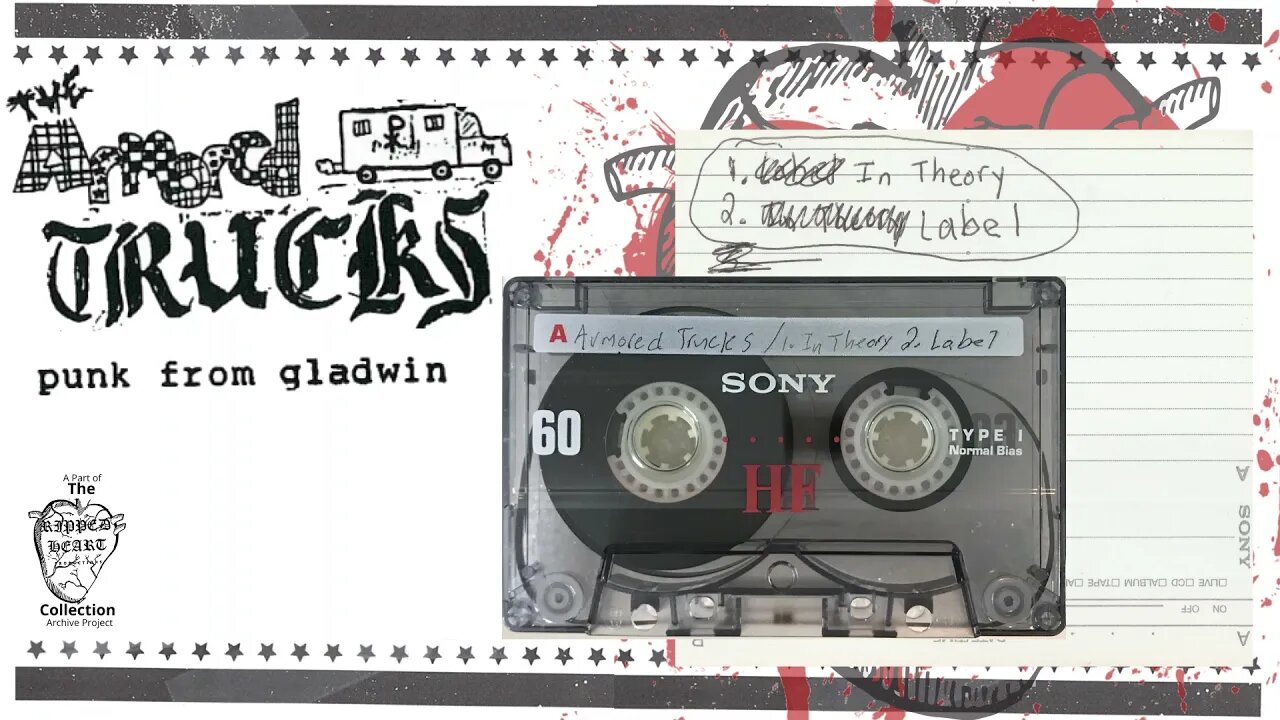 The Armored Trucks 🖭 2-Song Demo Tape. Gladwin, Michigan Punk. Ripped Heart Comp #3 Boxing Shovel