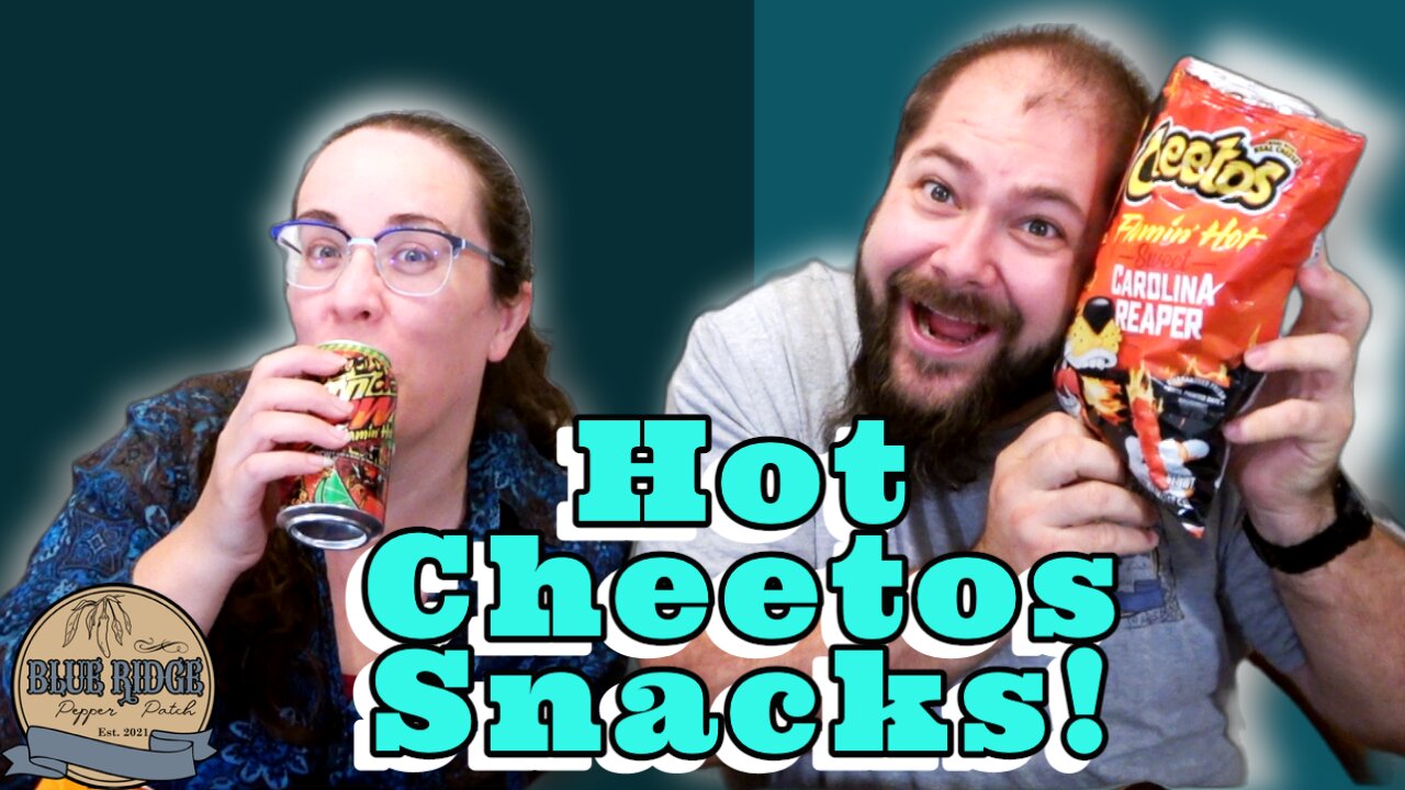 Spicy Cheetos snack time! The new Sweet Carolina Reaper Cheetos and Flamin Hot Mountain Dew