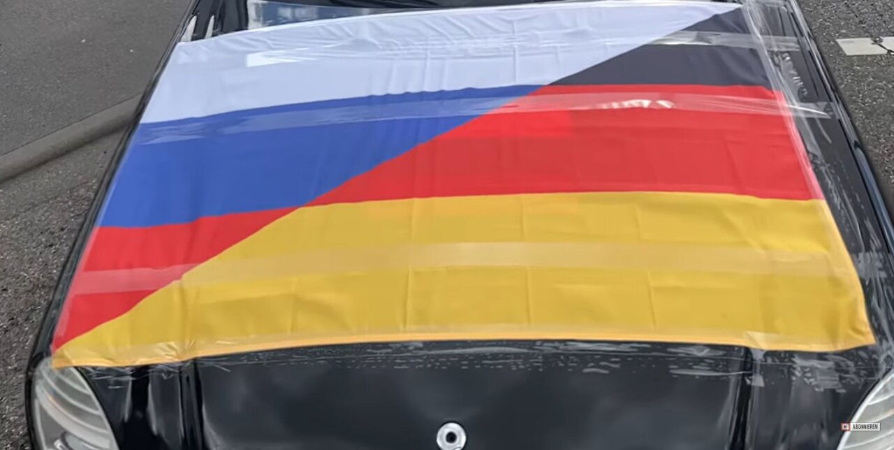 Germany, Stuttgart: Pro-Russian motorcade against discrimination of Russian-speaking people