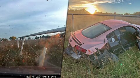 FOOTAGE OF MY AUDI R8 CRASH... (dashcam)