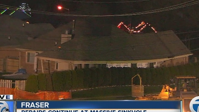 Repairs continue at Fraser sinkhole