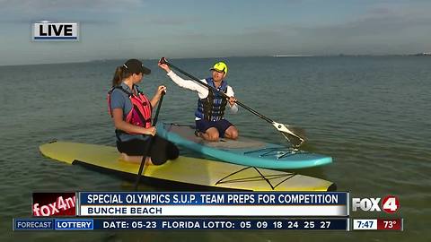 Lee County Special Olympics team practices for standup paddle board races - 7:30am live report