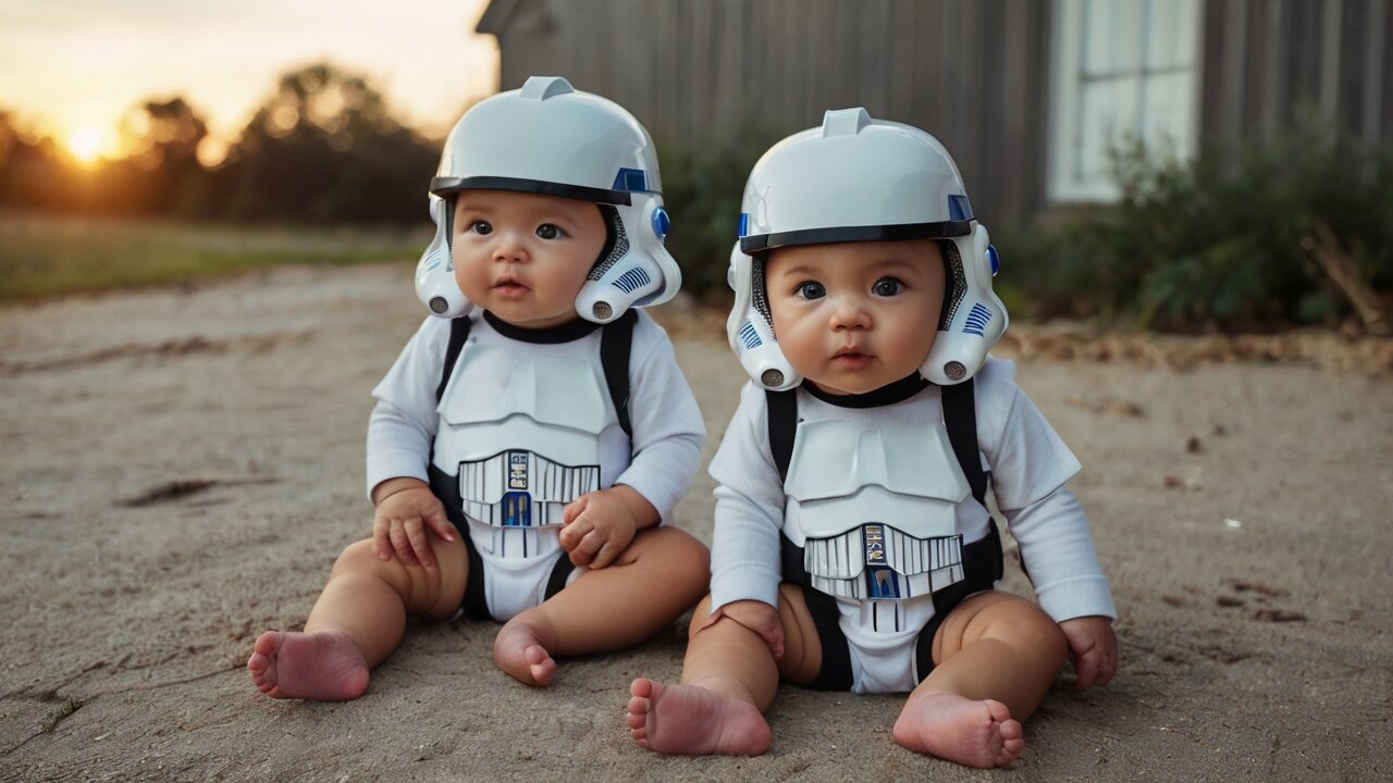 Trying to change my twin's diapers at the same time.