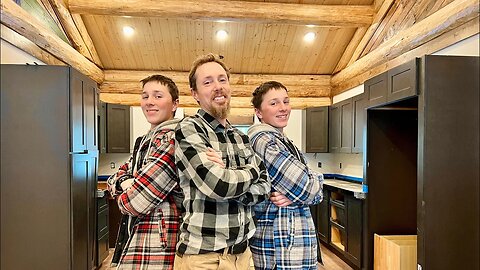 Cabinet Install in our Log Home / Concrete Bath Vanity Countertops